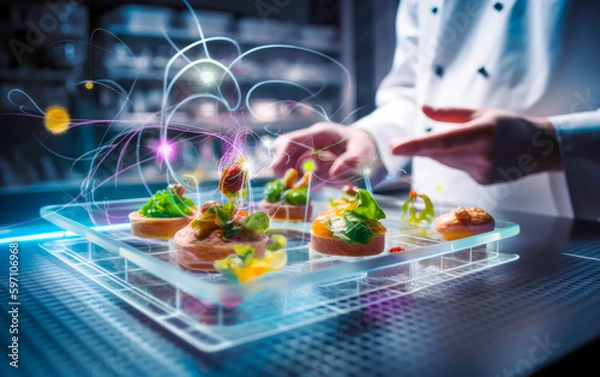 Obraz food tech trends, future of the food industry, background, restaurant, chef, generative ai