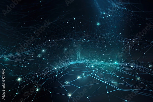Fototapeta Technology Network Background connection cyber space. Ai generative