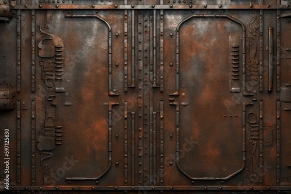 Fototapeta Rusty metal texture background. Generative Ai