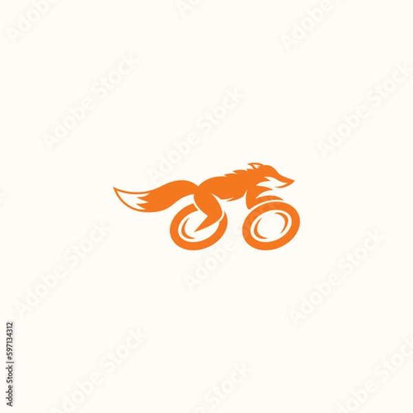 Obraz cycling fox logo vector
