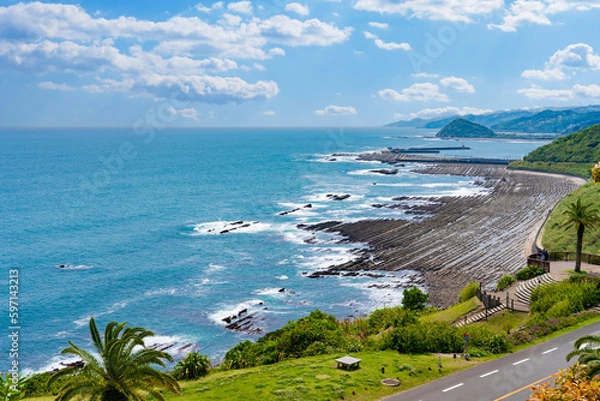 Obraz 【宮崎県】青島 日南海岸の奇岩　鬼の洗濯板（堀切峠）