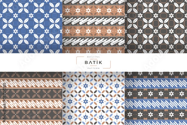 Fototapeta traditional batik pattern design collection