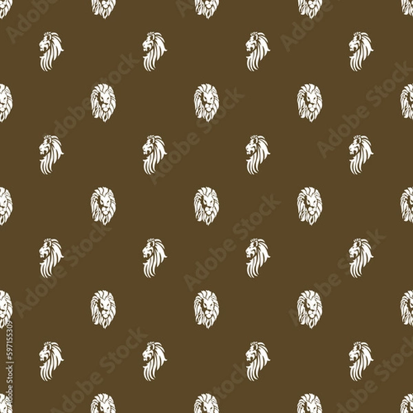 Fototapeta Seamless background pattern with lion