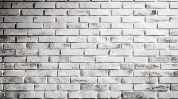 Fototapeta White brick wall, old texture of red stone blocks. Generative Ai