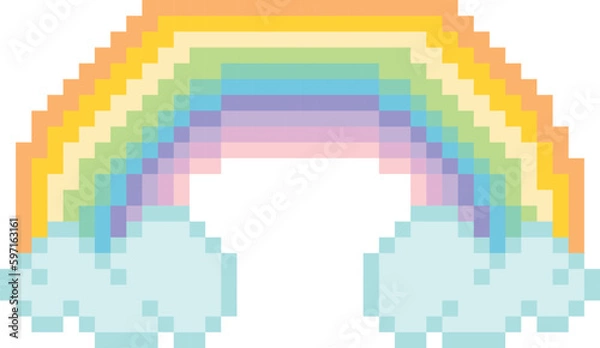 Obraz Rainbow pixel art vector