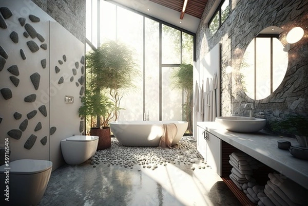 Fototapeta Interor of a modern bathroom