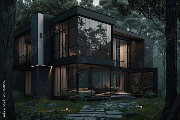 Fototapeta Beautiful modern house