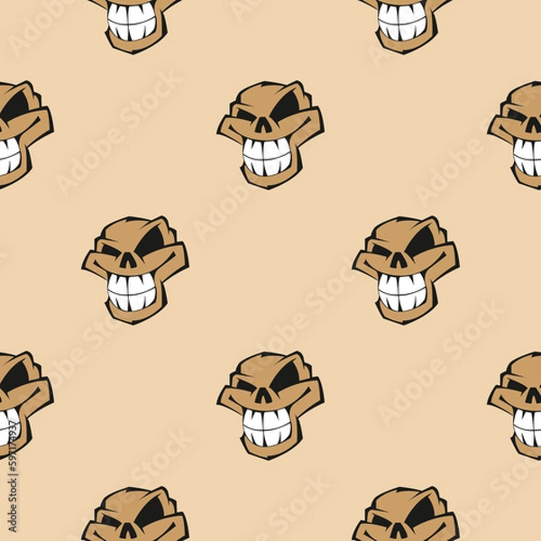 Fototapeta Seamless pattern background with skulls