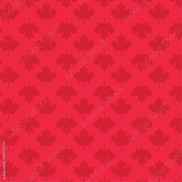 Fototapeta Colored seamless pattern background with maple leaves Vector