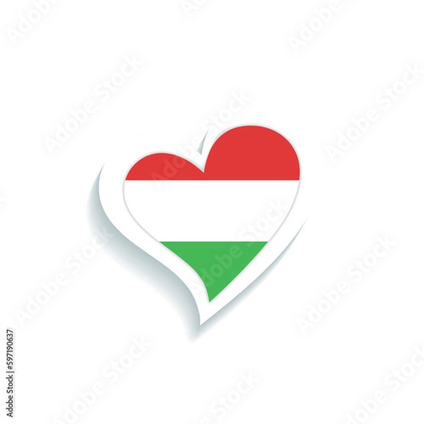 Obraz Isolated heart shape with the flag of Hungary Vector