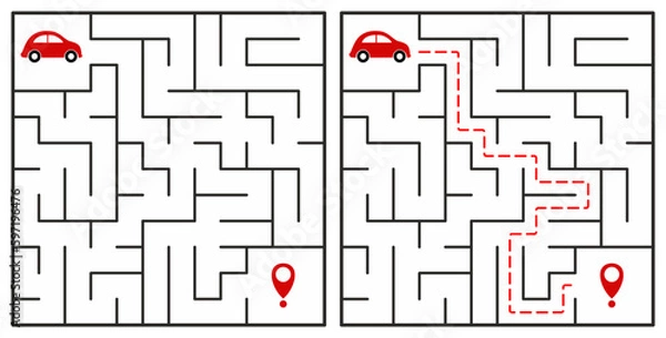 Fototapeta Maze or Labyrinth Game. Puzzle.