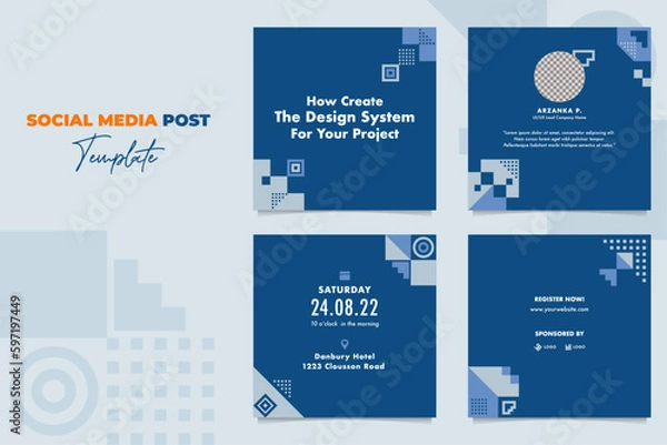 Obraz Editable social media post template. Instagram and facebook square post template.