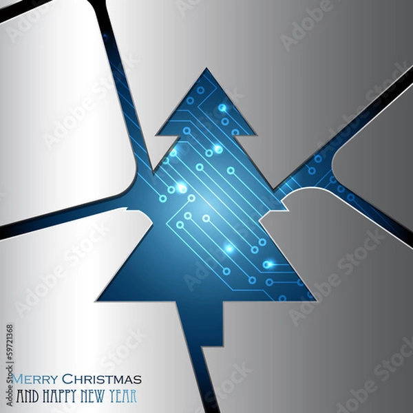 Obraz Metal Christmas tree background