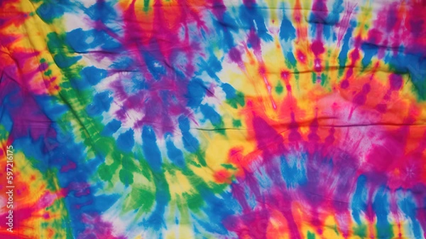 Fototapeta tie die illustration in a colorful style with the texture of old plants, generative ai technology
