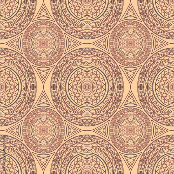 Fototapeta Circular patterns on a beige background