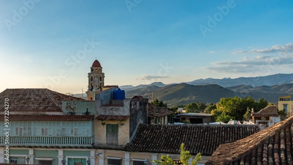 Fototapeta View over the rooftops of Trinidad in Cuba