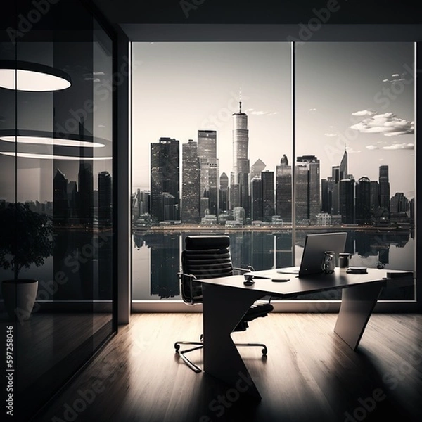 Fototapeta Office with a View: Symbolizing Success and Achievement