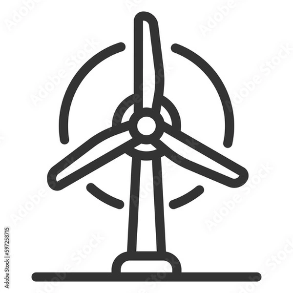 Obraz Electric wind generator  - icon, illustration on white background, outline style