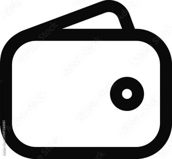 Fototapeta Wallet simple vector outline icon 