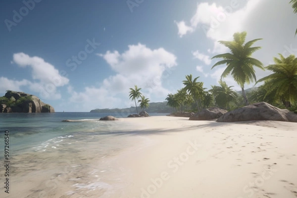 Fototapeta beach with coconut trees