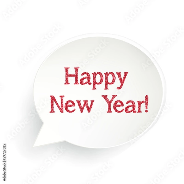 Obraz Happy New Year Speech Bubble Sign
