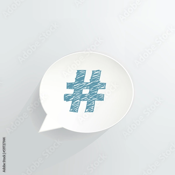 Obraz Hashtag Speech Bubble Sign
