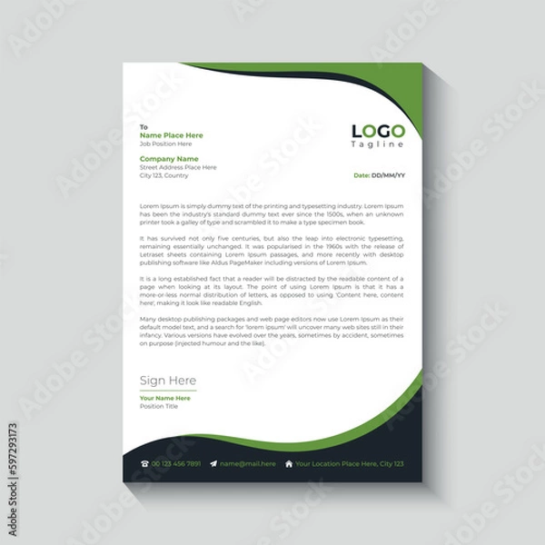 Obraz Business Creative letterhead template design

