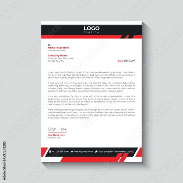 Obraz Elegant business letterhead in modern