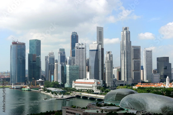Fototapeta Skyline biznesowej dzielnicy Singapuru, Singapur