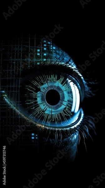 Fototapeta Close-up of an eye, Generative AI, Generative, AI