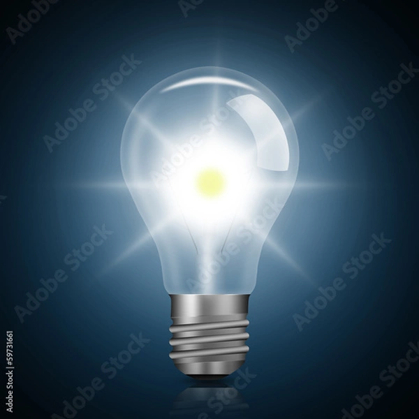 Fototapeta Light bulb illuminated,