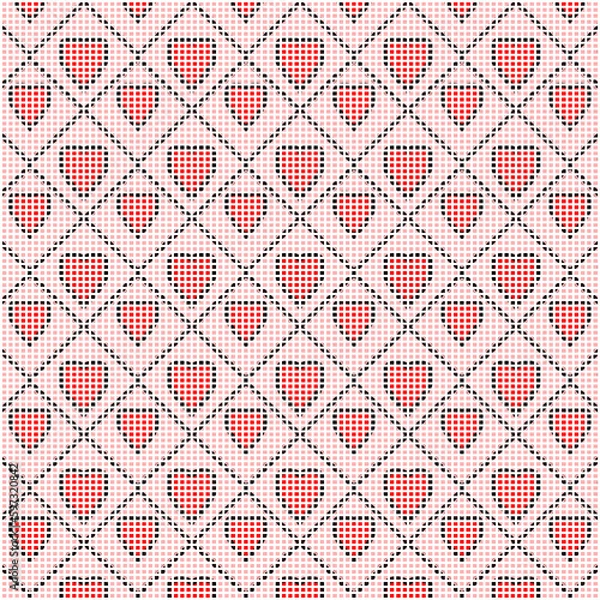 Obraz Cute heart pattern with dotted style