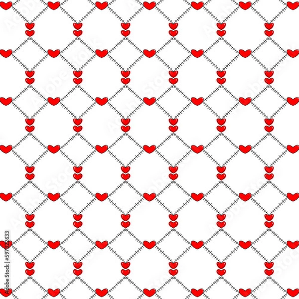 Obraz pattern with red hearts