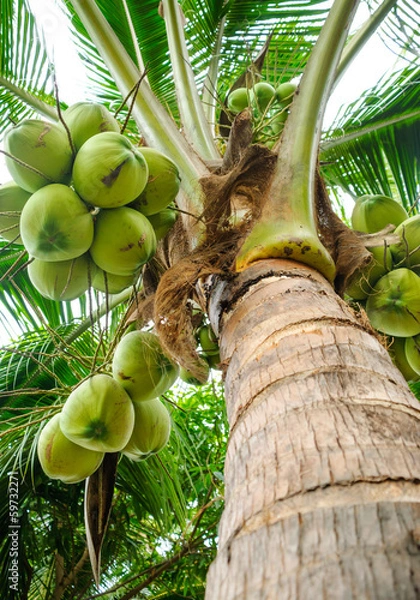 Obraz fresh coconut tree in garden
