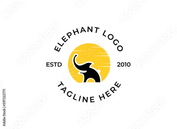 Fototapeta Elephant logo design. Modern elephant logo