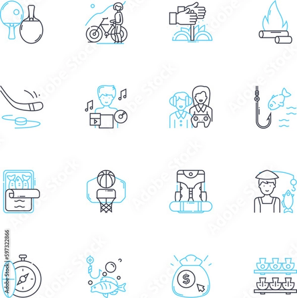 Fototapeta Personal intelligence linear icons set. Self-awareness, Insightfulness, Empathy, Introspection, Adaptability, Creativity, Resilience line vector and concept signs. Initiative,Perceptiveness