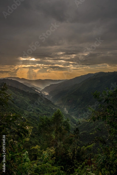 Obraz sunset in the mountains The Andes Colombian