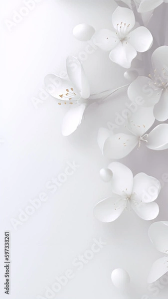 Fototapeta White Wallpaper Vertical Background | Generative AI