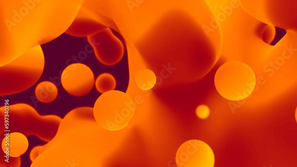 Obraz yellow and orange slime bland forms like lava lamp - abstract 3D rendering