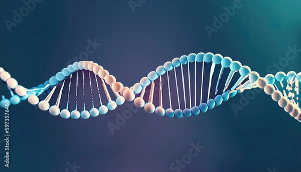 Fototapeta Enhance Your Science Presentation with DNA Molecule Design, Unlock the Secrets of Life, Explore the Wonders of Science with our DNA Molecule Wallpaper and Banner Template, Generative AI