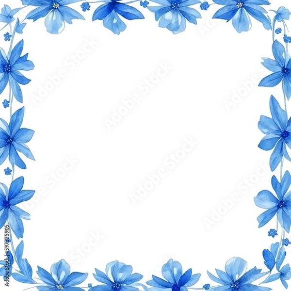 Obraz blue flowers frame