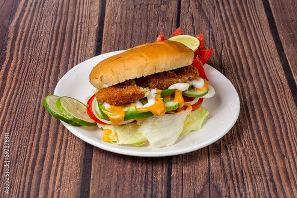 Obraz Chicken cheese ball bun