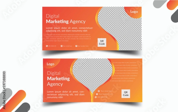 Obraz digital marketing Facebook cover page template