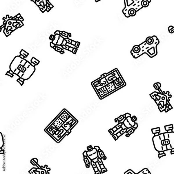 Fototapeta toy baby child kid vector seamless pattern