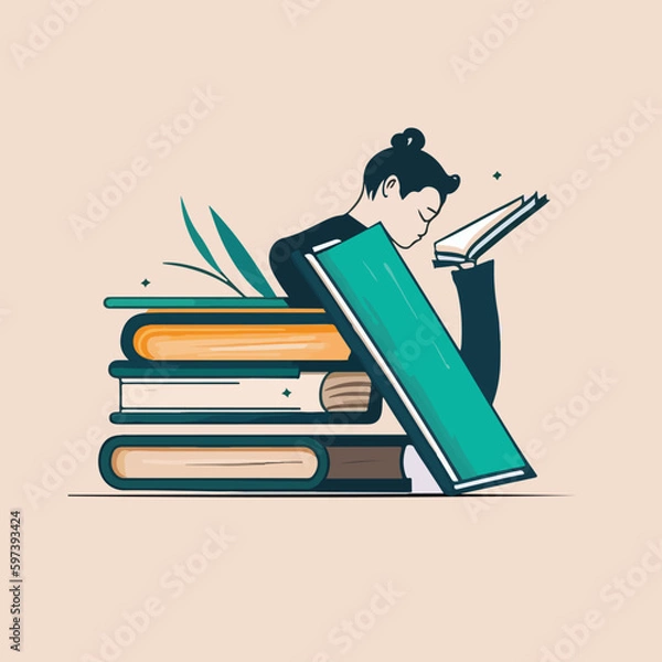 Fototapeta 
Amazing and attractive image for book day AI-Generated
