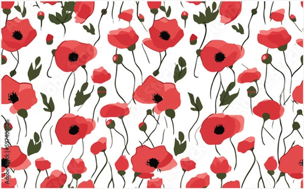 Obraz Seamless pattern with poppies