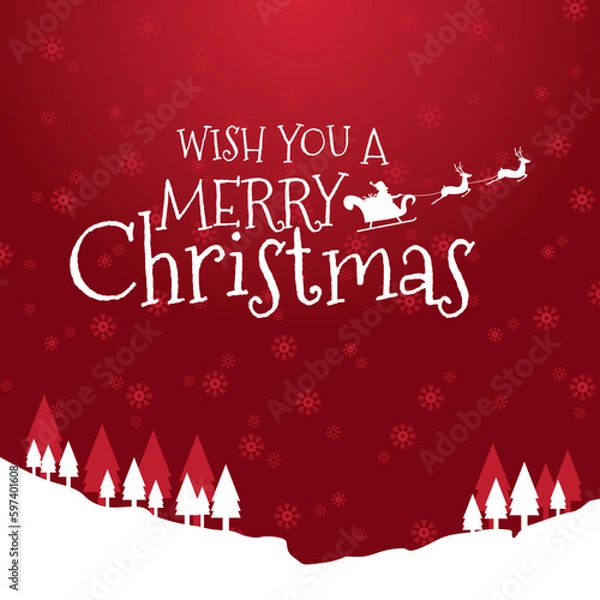 Obraz merry christmas card with tree