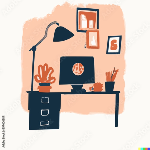 Obraz Office Desk Vector Illustration