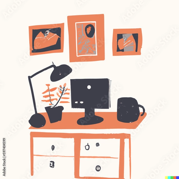 Obraz Office Desk Vector Illustration