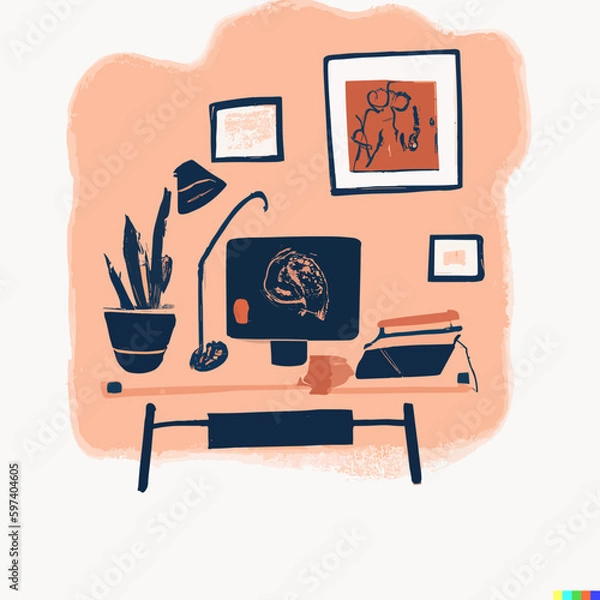 Obraz Office Desk Vector Illustration